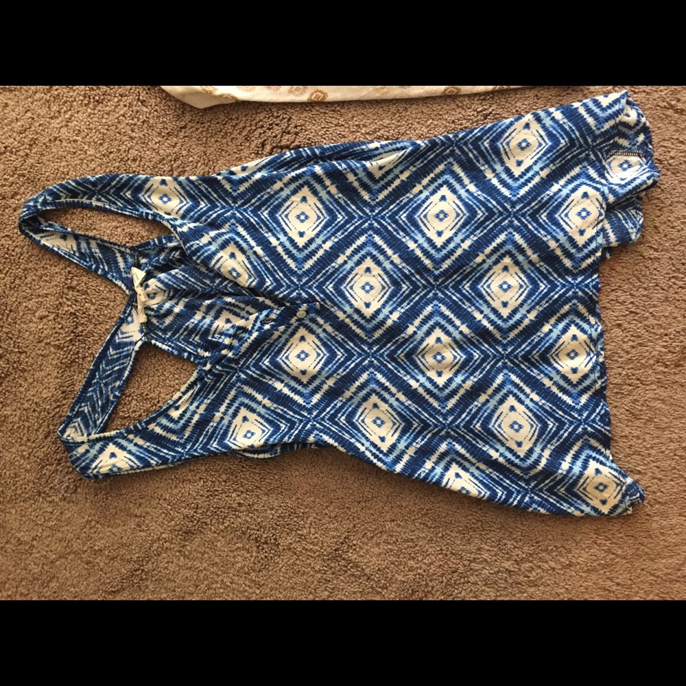Blue and white tank top